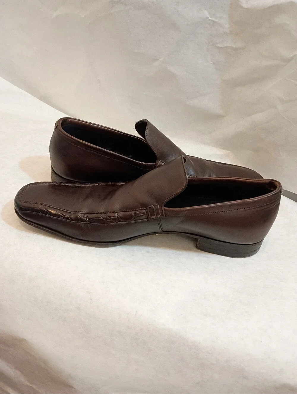 Brown Gucci loafers Croc Embossed UK 9.5 Us 10
